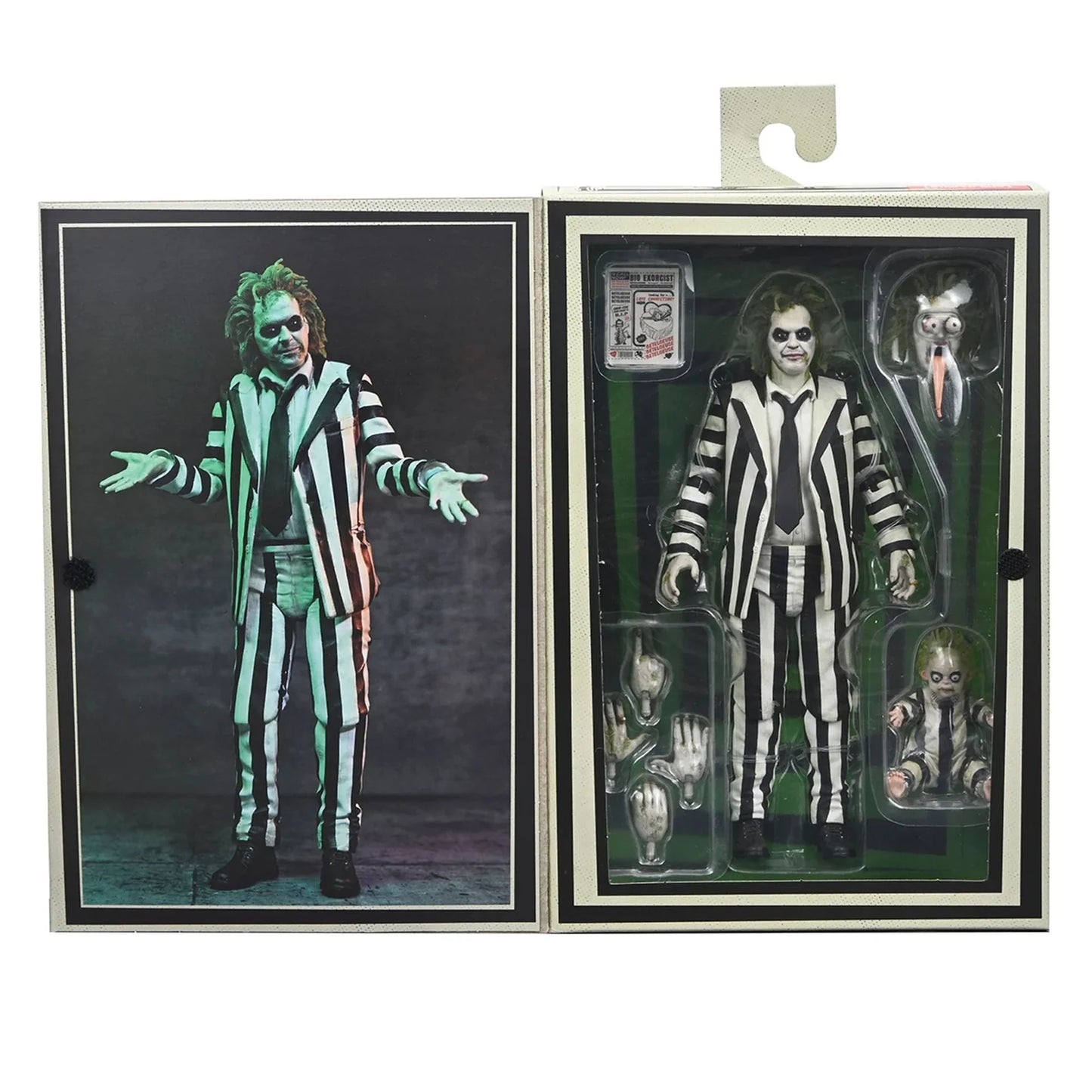 NECA - Beetlejuice Beetlejuice - Figura a escala de 7 pulgadas Ultimate - "Striped Suit" Beetlejuice