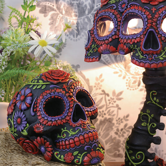 Nemesis Now - NN Core: Skulls - Adorno de 18cm - Sugar Blooms (calavera colores)