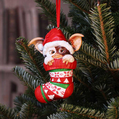 Nemesis Now - Gremlins - Ornamento colgante de 12cm - Gizmo in Stocking