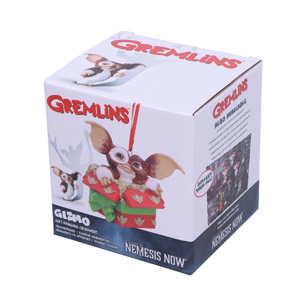 Nemesis Now - Gremlins - Ornamento colgante de 10cm - Gizmo Gift Wreath Hanging Ornament