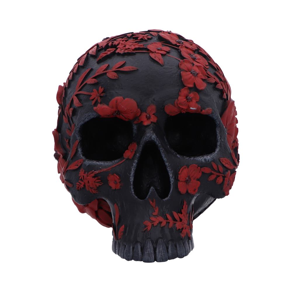Nemesis Now - NN Core: Skulls - Adorno de 18.5cm - Age of Opium (calavera flores rojas)