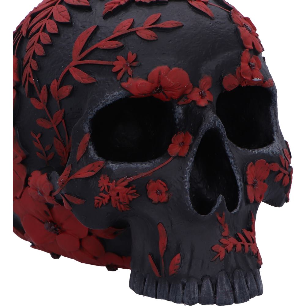 Nemesis Now - NN Core: Skulls - Adorno de 18.5cm - Age of Opium (calavera flores rojas)