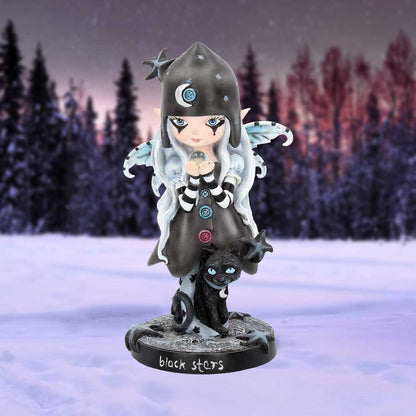 Nemesis Now - NN Core: Fairies - Adorno de 18cm - Black Stars (con gato)