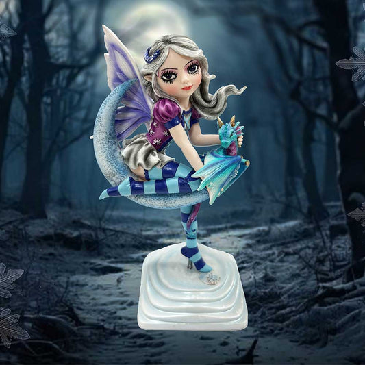 Nemesis Now - NN Core: Fairies - Adorno de 20cm - Lunar Fae (con dragon y luna)