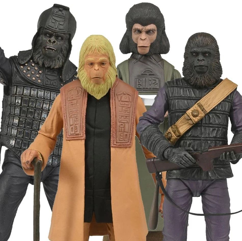 NECA - Planet of the Apes - Figura a escala de 7 pulgadas Legacy Series wave x 4 - Dr. Zaius, General Ursus, Gorilla soldier, and Zira
