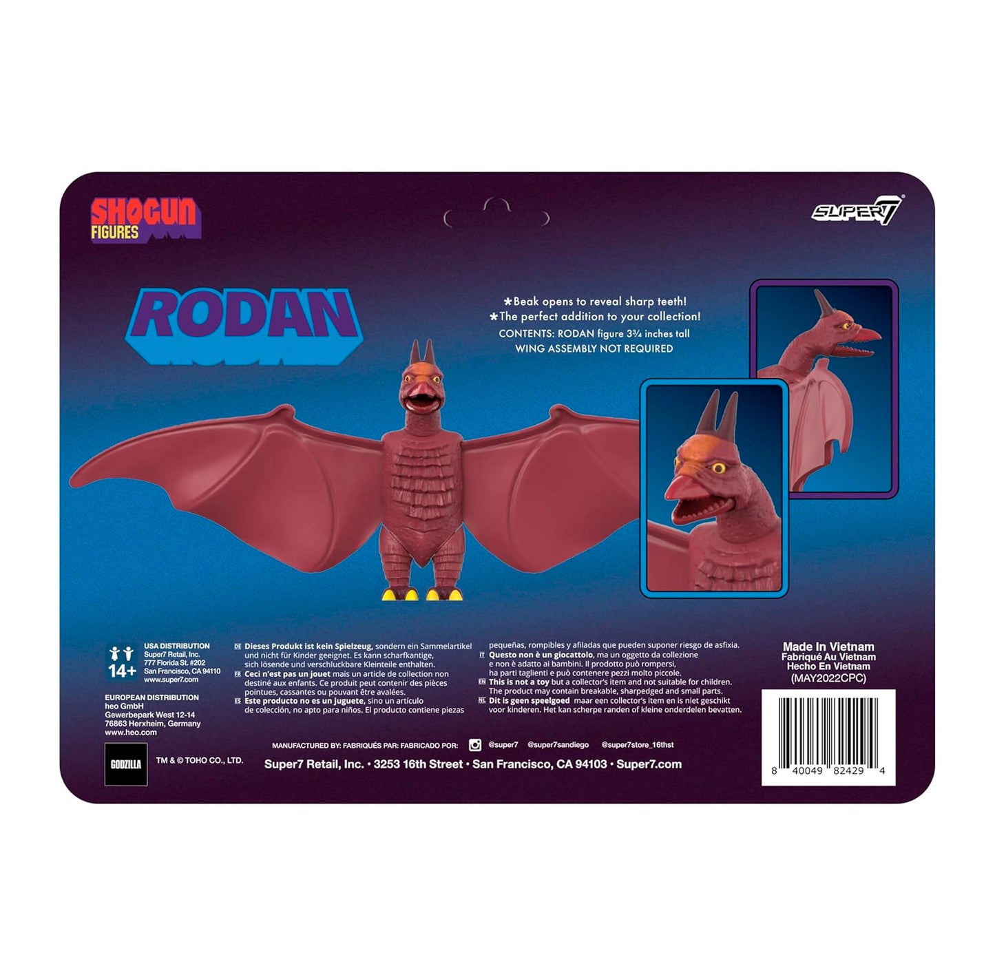 SUPER 7 - TOHO - Godzilla Reaction: Shogun Rodan (Figura de 4")