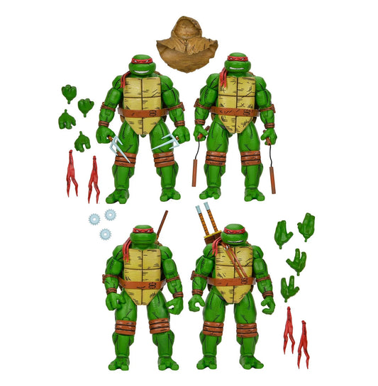 NECA - Teenage Mutant Ninja Turtles (Mirage Comics TMNT) - Raphael + Michelangelo + Donatello + Leonardo (Figuras de 7")